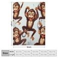 thumbnail image 4 of WERPE  Monkey Sherpa Blanket Cartoon Animal Pattern Throw Blanket Cute Monkey Plush Blankets and Throws for Kids Boys Girls  White, 4 of 6