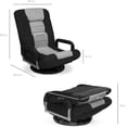 thumbnail image 2 of Songqin Swivel Gaming Chair 360 Degree Multipurpose Floor Chair Rocker for TV, Reading, Playing Video Games w/Lumbar Support, Armrest Handles, Adjustable Foldable Backrest - Black/Gray, 2 of 14