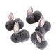 thumbnail image 2 of 5 conejos de Pascua de peluche, mini conejitos para manualidades de boda. Gris, 2 of 9