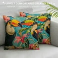 thumbnail image 3 of Fenyluxe Tropical Birds Throw Pillow Covers ,Parrot Toucan Leaves Hibiscus Flowers  Cushion Cases Decorative Pillow Cases for Couch Sofa Bedroom White, 3 of 5