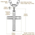 thumbnail image 5 of Gold Plated Solid CZ Cross Necklace For Men Women Stainless Steel Religion Jewelry With 24 Inch Figaro Chain, 5 of 6