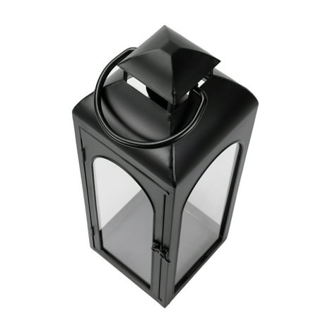 Better Homes & Gardens Black Metal Lantern Candle Holder, 18", Medium