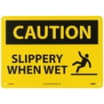 thumbnail image 2 of National Marker Caution Signs; Slippery When Wet Graphic 10X14 .040 Aluminum C606AB, 2 of 3