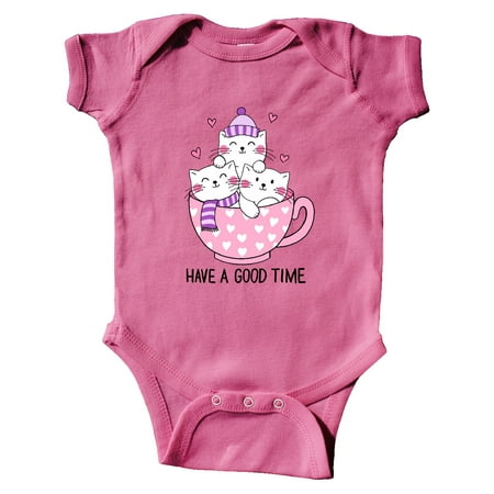 

Inktastic Winter Cats in a Pink Teacup with Hearts Gift Baby Boy or Baby Girl Bodysuit