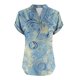 thumbnail image 5 of Camisetas de Manga Corta para las Mujeres Casual Impreso Botón Casa V-Cuello Camiseta Blusas, Poliéster, 5 of 5
