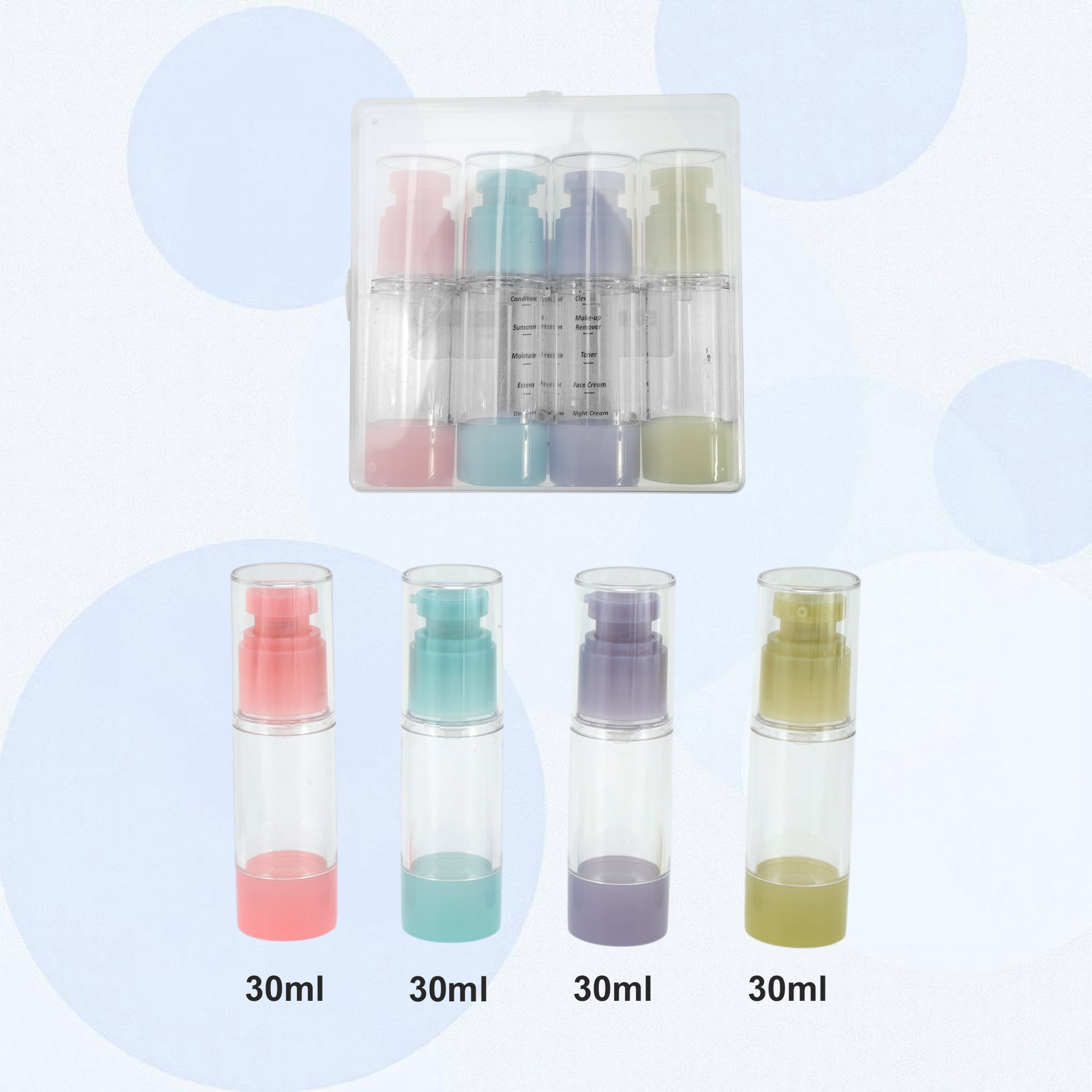 Unique Bargains Reusable Travel Container Set Pink Yellow 4 Pcs