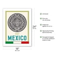 thumbnail image 2 of Visit Mexico - Aztec Calendar Disk - Vintage Travel Poster c.1968 - Bamboo Fine Art 290gsm Paper Print (Unframed) 18x24in, 2 of 4