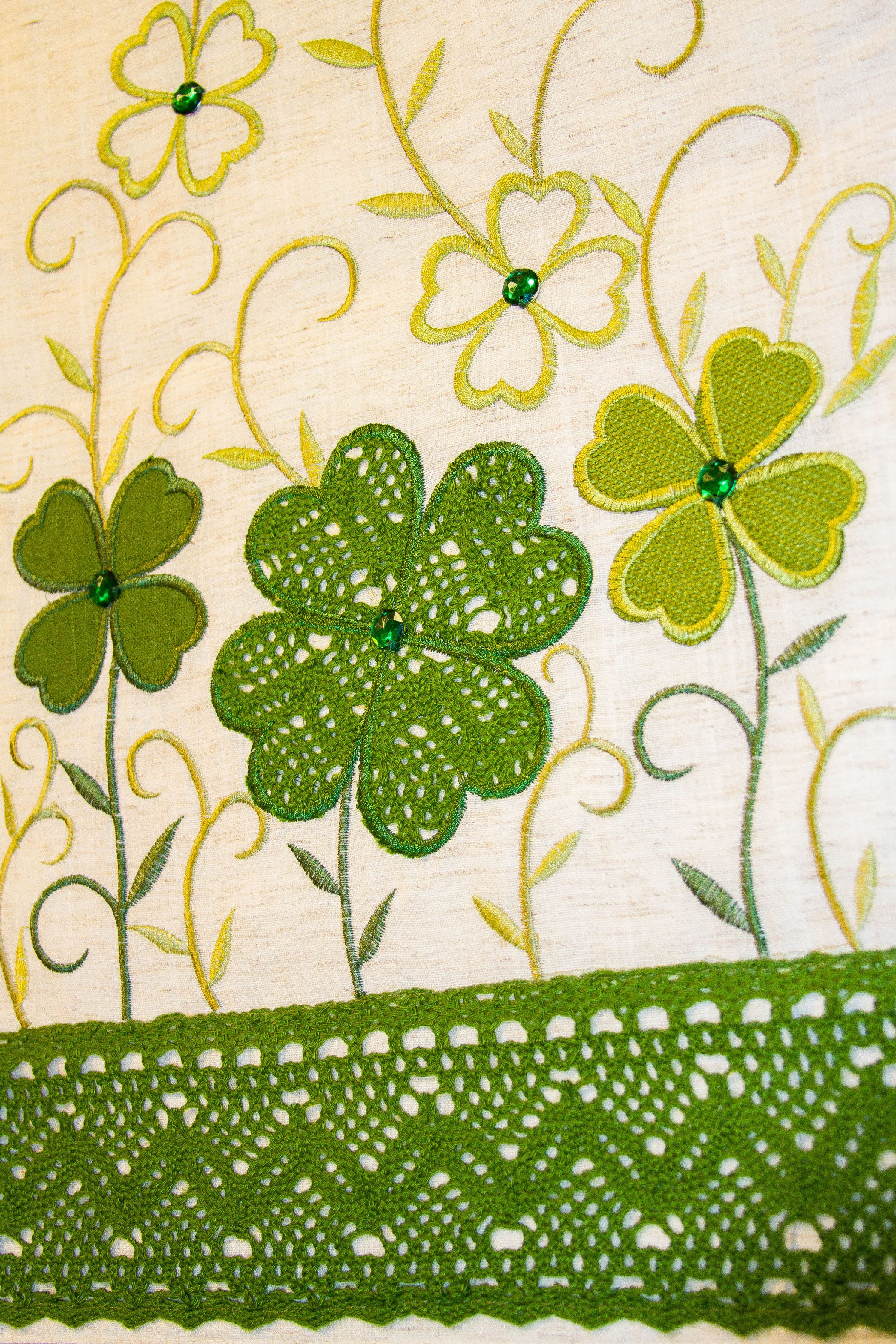 Saint Patrick's Crochet Clover 100% Polyester Table Runner
