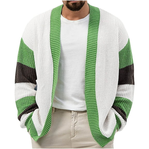 ZVNAΖH Cardigan Sweaters for Men, Vintage Knit Cardigan Men Western Print Sweater Casual Button Down Sweaters Lightweight Knit Cardigan with Pockets