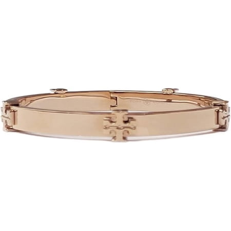 Tory Burch 145434 Tory Rose Gold Tone Classic Logo Hinge Women's Bangle Bracelet
