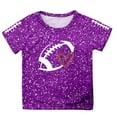 thumbnail image 4 of Girls Shirts Ball Cartoon Print Girls Glitter Graphic T Shirt Casual Short Sleeve Tee Girls Tops Purple 120, 4 of 4