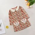 thumbnail image 7 of Odeerbi Girls Floral Dress Toddler Girls Clothes 2025 Casual Spring Fall Winter Cotton Long Sleeves T-shirt Dress Clothes Red 2-3 Years, 7 of 7