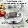 thumbnail image 5 of Cooks Standard Frying Pan Stainless Steel, 8-Inch Multi-Ply Clad wok Stir Fry Pan Kitchen Skillet, Silver, 5 of 7