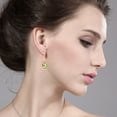 thumbnail image 3 of Gem Stone King 18K Rose Gold Plated Silver Green Apple Mystic Quartz Drop Dangle Earrings for Women | 9.66 Cttw | Gemstone Birthstone | Oval 12X10MM | 1.18 inch, 3 of 5