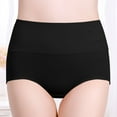 thumbnail image 2 of QLEICOM Cotton Underwear for Women,Women's Panties,Postpartum High Waist Cotton Panties for Plus Size Women Embossed Tummy Control and Lifting Support for Belly Shaping After Pregnancy Black, 2 of 9