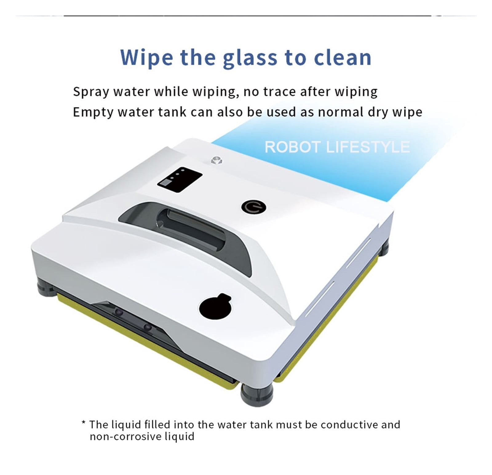 Electric Automatic Robot Window Cleaner Glass Washer Spray Water Home Robotic Vacuum Cleaner For Window Floor,Windows, Tiles, Bathrooms ,Slim Compact Design