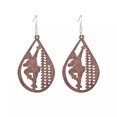 thumbnail image 5 of RSAMD Trendy New Colored Cutout Ballet Teardrop Wooden Statement Earrings for Women-Yellow, 5 of 9