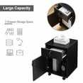 thumbnail image 5 of Mobile File Cabinet with Lockable Drawer & Door, Under Desk Storage Cabinet with 360°Swivel Wheels, Wooden Stationery Storage Cabinet for Legal/Letter/ A4 Documents (Black), 5 of 7