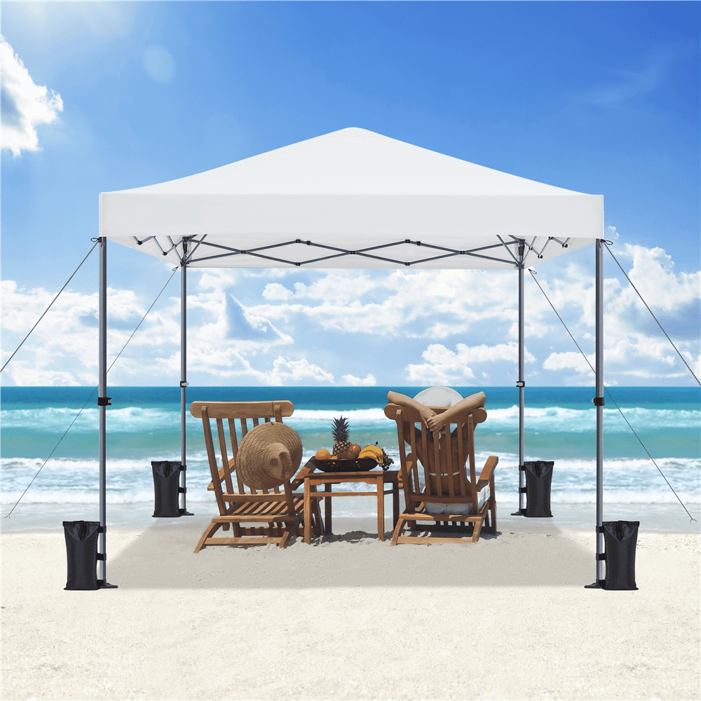Alden Design 8x8FT Pop-up Canopy with One-Push-To-Lock Setup Mechanism for Outdoor, White