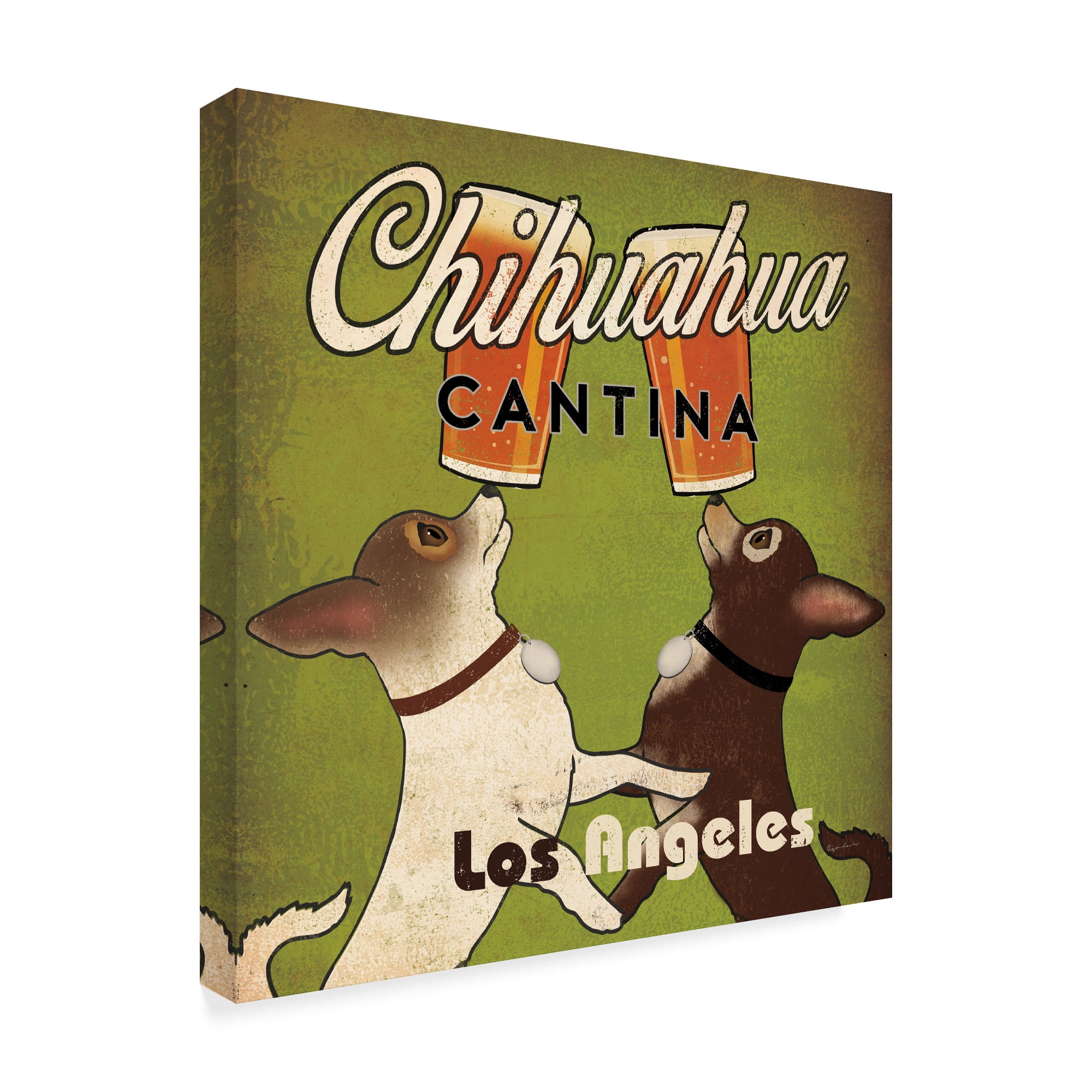 Trademark Fine Art 'Double Chihuahua Crop Los Angeles' Canvas Art by Ryan Fowler