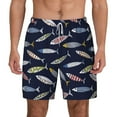 thumbnail image 2 of Goofa Sardine Printed Men's Swim Trunks Board Shorts Quick Dry Mens Swimming Trunks with Compression Liner,Breathable Fit Hawaii Beach Shorts-Large, 2 of 9