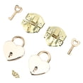 thumbnail image 1 of 2Pcs Vintage Heart Padlock, Zinc Alloy Hasp Clasp Antique Latch for Wooden Box Hasp Latch Padlock Set Key Included Complete Security Solution, 1 of 7