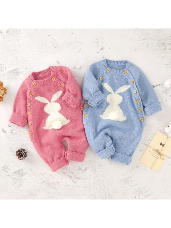 Newborn Baby Boy Girl Romper Jumpsuit Outfit Knitted Hooded Sweater Cute.Clothes 