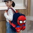 thumbnail image 2 of Mochila Spider Man 3d Dibujos Animados Mochilas Escolares Para Niños Preescolar Primaria Media Color Azul Oscuro, 2 of 3