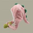 thumbnail image 1 of Las orejas de oso moverán el sombrero femenino otoño e invierno suave felpa cálida bufanda con capucha a rosa, 1 of 4