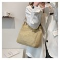 thumbnail image 5 of Bolsas De Paja Bolso de hombro de paja para mujer, bolsos de playa grandes Retro coreanos (caqui), 5 of 5