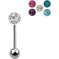 thumbnail image 1 of Assorted CrystalBall Surgical Steel Barbell Tongue Bar Ring, 1 of 1