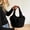 31#Black, variant on Striped Corduroy Shoulder Bag, Large Capacity Furry Handbag Multi Pocket Mom Diaper Bag Commute Tote Organizer Stylish Daily Carry, for Strolling Moms Shopping Commute Travel Women