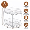 thumbnail image 4 of Riousery 2-Tier Clear Under Sink Organizer, 3-Pack Pull-Out Cabinet Storage, Stackable Design for Kitchen and Bathroom, 4 of 8