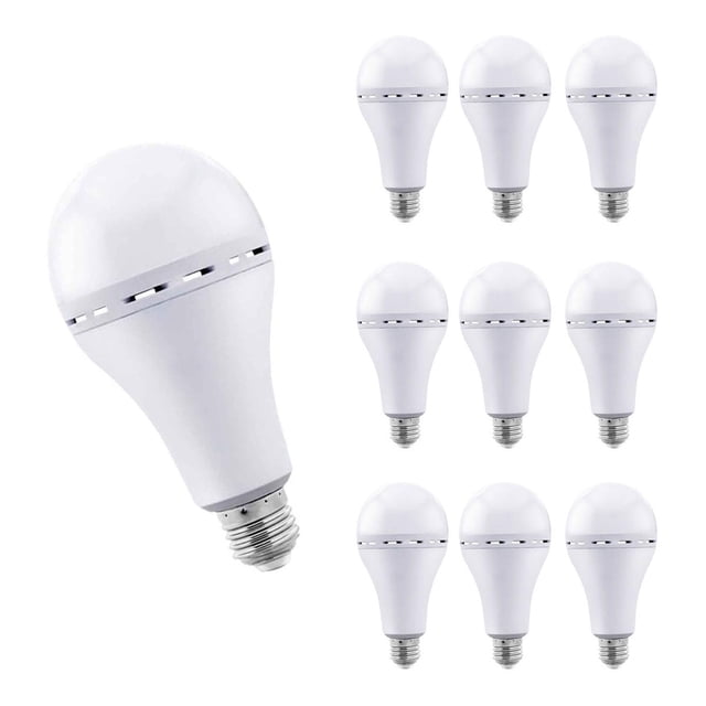 10Pz Foco Led Emergencia 9W Recargable P/ Apagones Huracanes blanco 9W IGOTO
