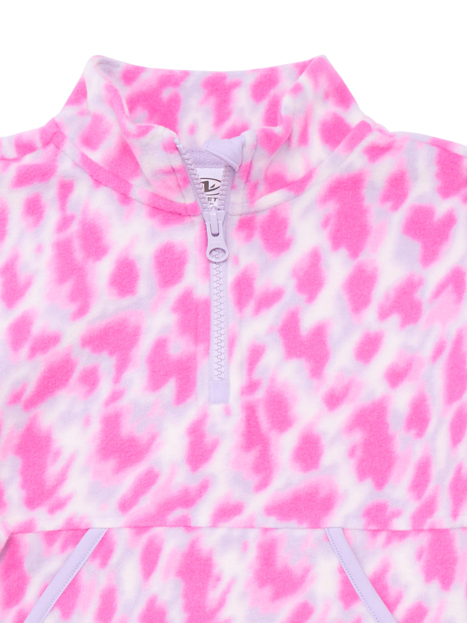 Athletic Works Girls Microfleece Quarter Zip Pullover Jacket, Sizes 4-18 & Plus