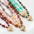 thumbnail image 5 of Firefly Hope Women Chunky Statement Choker Necklace, Colorful Resin & Acrylic Beaded with Gold Puffy Heart, Trendy Fashion Jewelry, Dark Green, 5 of 5