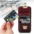 thumbnail image 3 of Dteck Crossbody Wallet Case for iPhone 11, PU Leather Purse Case with Card Holder, Flip Cover with Metal Lock Buckle Lanyard for Women Men, Winered, 3 of 7