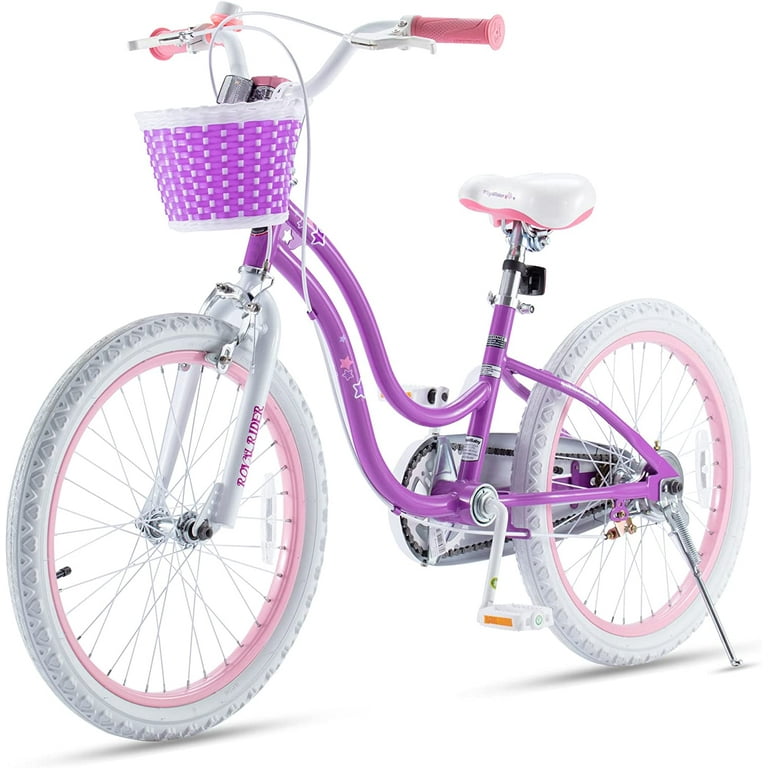 RoyalBaby Stargirl Kids Bike 20 Inch Girls Bicycle for Children with Kickstand Basket Purple