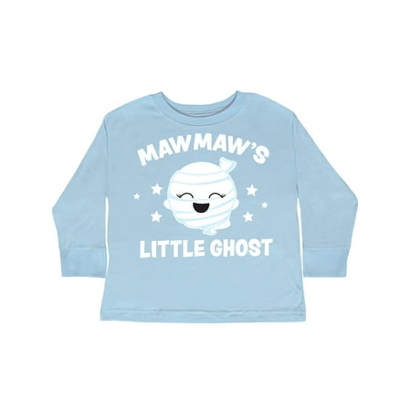 

Inktastic Cute Mawmaw s Little Ghost with Stars Gift Toddler Toddler Girl Long Sleeve T-Shirt