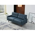 thumbnail image 3 of Uspridefurniture Acire 69.3" Faux Leather Cushion Back Sofa, Blue, 3 of 5