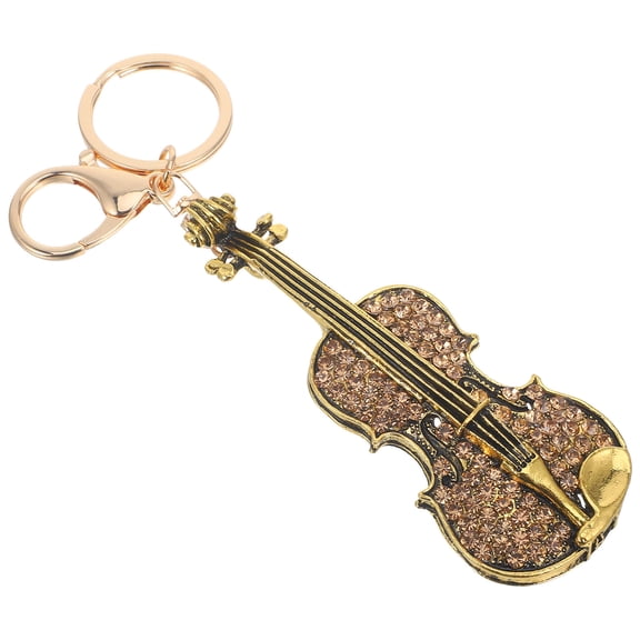 BESTOYARD Retro Instrument Keyrings Golden Zinc Alloy 1Pack Music Lovers Bag Charm for Daily Use