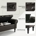 thumbnail image 6 of Dycanpo 50in Storage Bench with Arms, Faux Leather Upholstered Ottoman Bench for Bedroom, Brown, 6 of 7