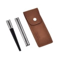 thumbnail image 2 of Palillos de viaje, cubiertos portátiles plegables con estuche de transporte negro y plata, 2 of 9