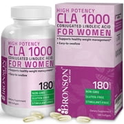 Bronson CLA for Women 1000mg High Potency Weight Loss Exercise Enhancement Non-GMO Conjugated Linoleic Acid, 180 Softgels