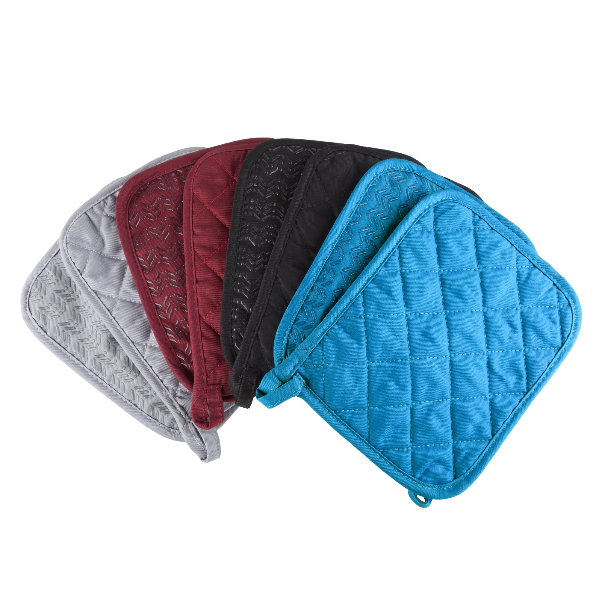 Somerset Home Pot Holder Set With Silicone Grip, Quilted And Heat Resistant Set of 2