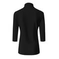 thumbnail image 6 of cocolona Womens Solid Color Turtleneck Half Sleeve Shirts Fashion Casual Slim Fitted T-shirts Blouses Layer Tops, 6 of 7