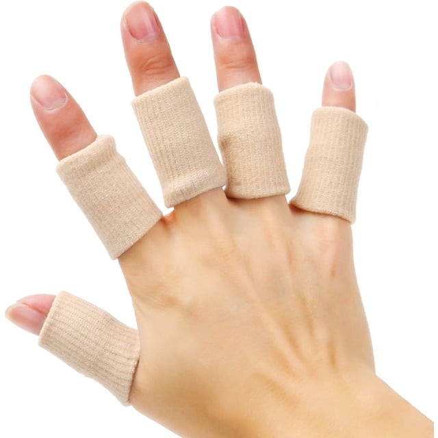EcoNesxp pcs Finger Protectors Elastic Thumb Protectors Finger Splint Wrap Bracket for Arthritis Pain Relief Beige 20pcs Finger Protectors Elastic Thumb Protectors Finger Splint Wrap Bracket for Arth