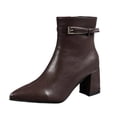 thumbnail image 3 of Taqqpue Women's Ankle Boots Pointed Toe Side Zip Slip On Mid Heel Comfortable Dress Booties for Women Size 5.5-10.5 Fashion Dress Shoes Fall Winter Footwear Casual Walking Daily Wear, 3 of 10