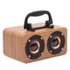thumbnail image 5 of Bocina Bluetooth portátil de madera con diseño retro y sonido envolvente, altavoz inalámbrico con soporte para teléfono y batería recargable - FT-4002, 5 of 6