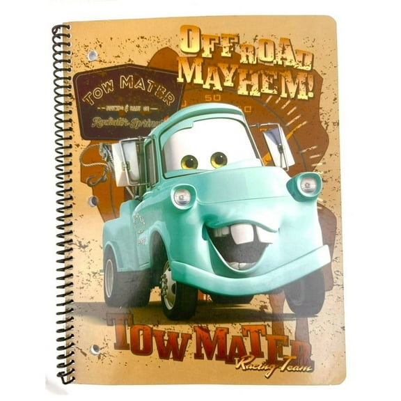 Disney CARS Off Road Mayhem Tow Mater spiral notebook